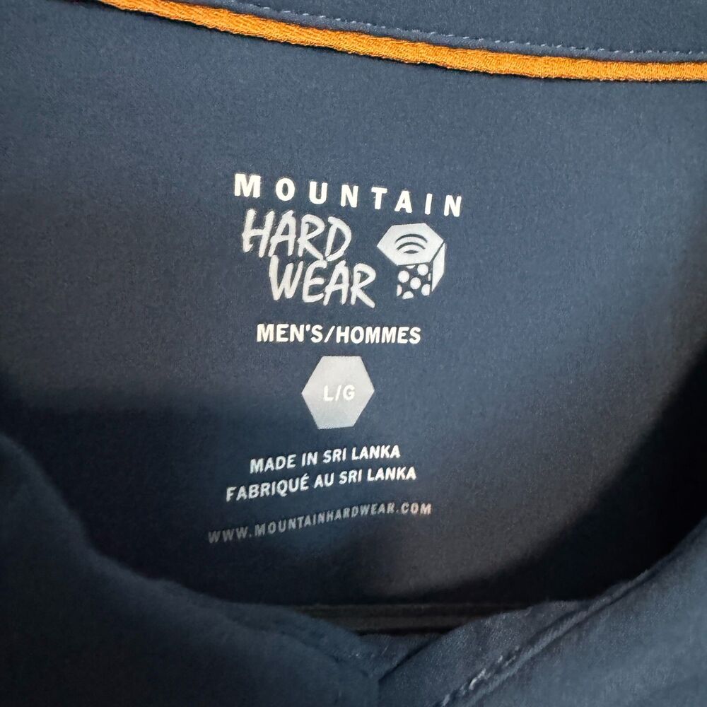 Mountain Hardwear Shirt Mens Large Blue Long Sleeve Quick Dry Roll Tab Stretch - Picture 3 of 10